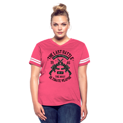 AK 47 Women's Cropped T-Shirt - vintage pink/white