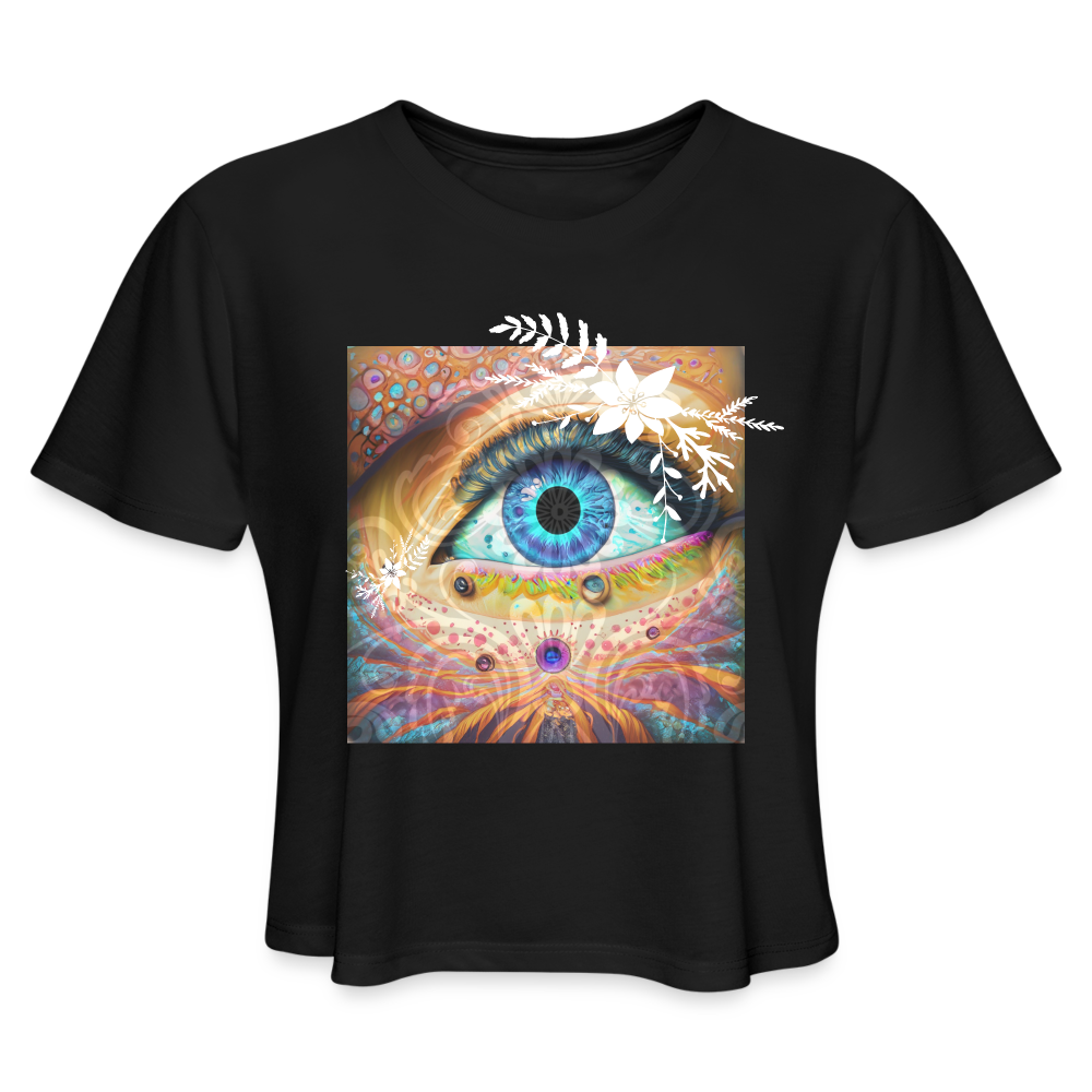 Relax with Women's Cropped T-Shirt - black