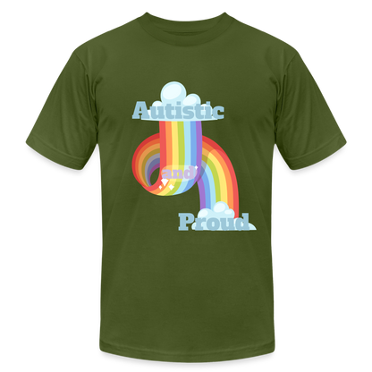 Autistic and Proud Unisex Jersey T-Shirt | Bella + Canvas - olive