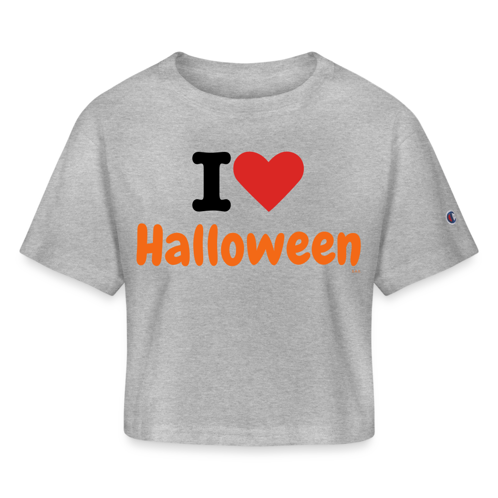 Halloween Champion Women’s Cropped T-Shirt - heather gray