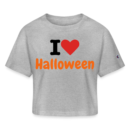 Halloween Champion Women’s Cropped T-Shirt - heather gray