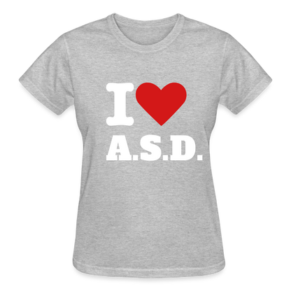 Autism Love Gildan Ultra Cotton Ladies T-Shirt - heather gray