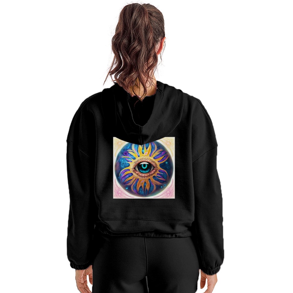 Enlightened Women’s Cropped Hoodie - black