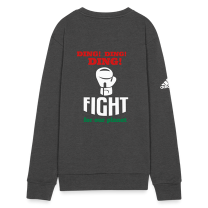 Happy to be Home Adidas Unisex Fleece Crewneck Sweatshirt - charcoal grey