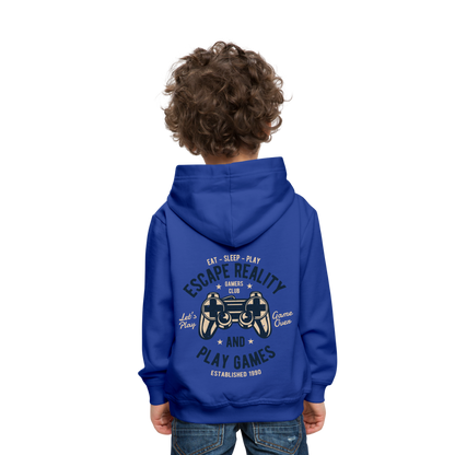 Escape Reality Video Gamer Kids‘ Premium Hoodie - royal blue