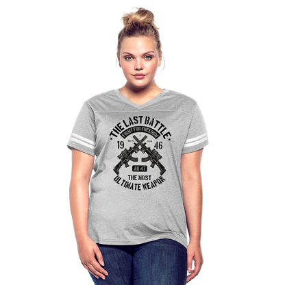 AK 47 Women's Cropped T-Shirt - heather gray/white