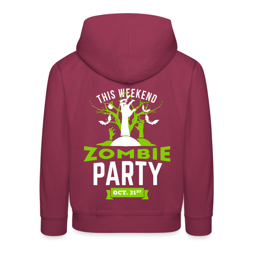Party like a Zombie Kids‘ Premium Hoodie - burgundy