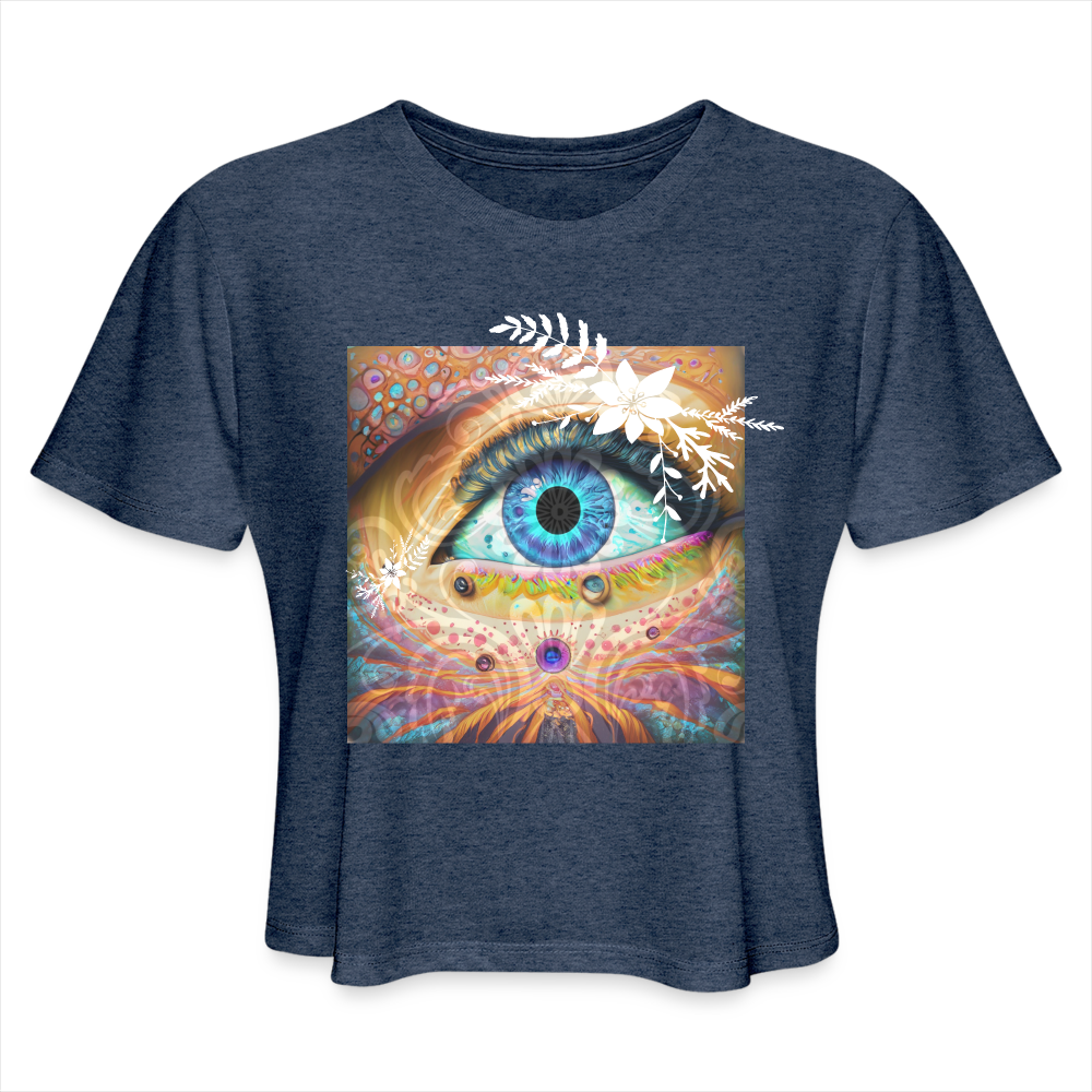 Relax with Women's Cropped T-Shirt - heather navy