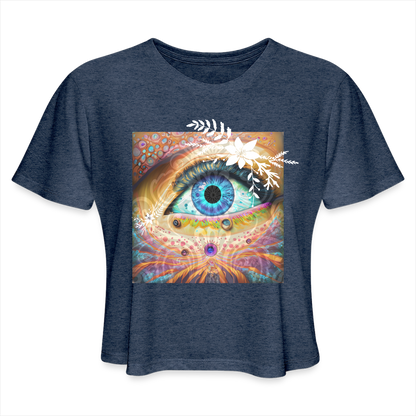 Relax with Women's Cropped T-Shirt - heather navy