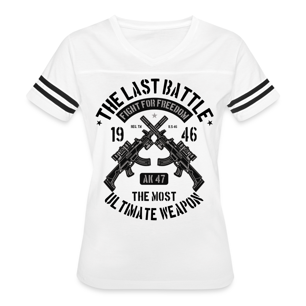 AK 47 Women's Cropped T-Shirt - white/black