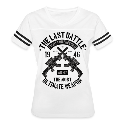 AK 47 Women's Cropped T-Shirt - white/black