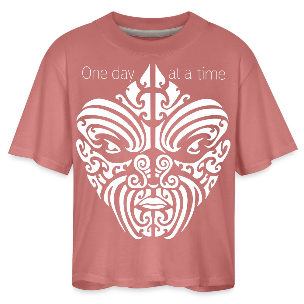 Tribal Face Women's Boxy Tee - mauve