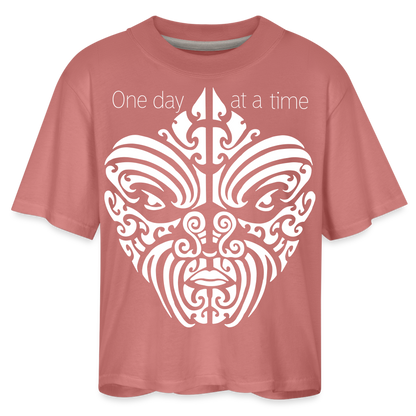 Tribal Face Women's Boxy Tee - mauve
