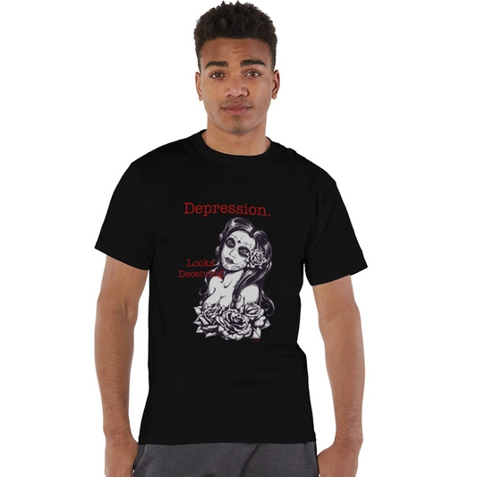 Never Judge Champion Unisex T-Shirt - black