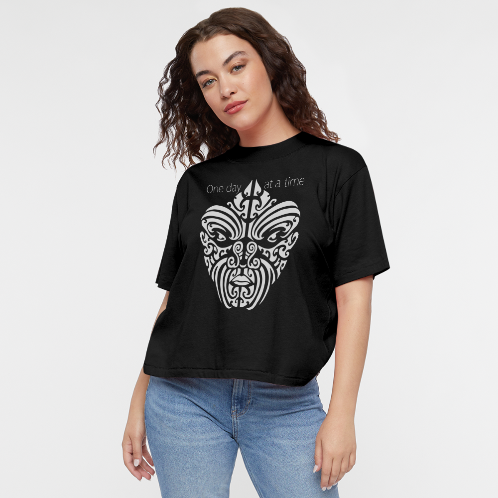 Tribal Face Women's Boxy Tee - black