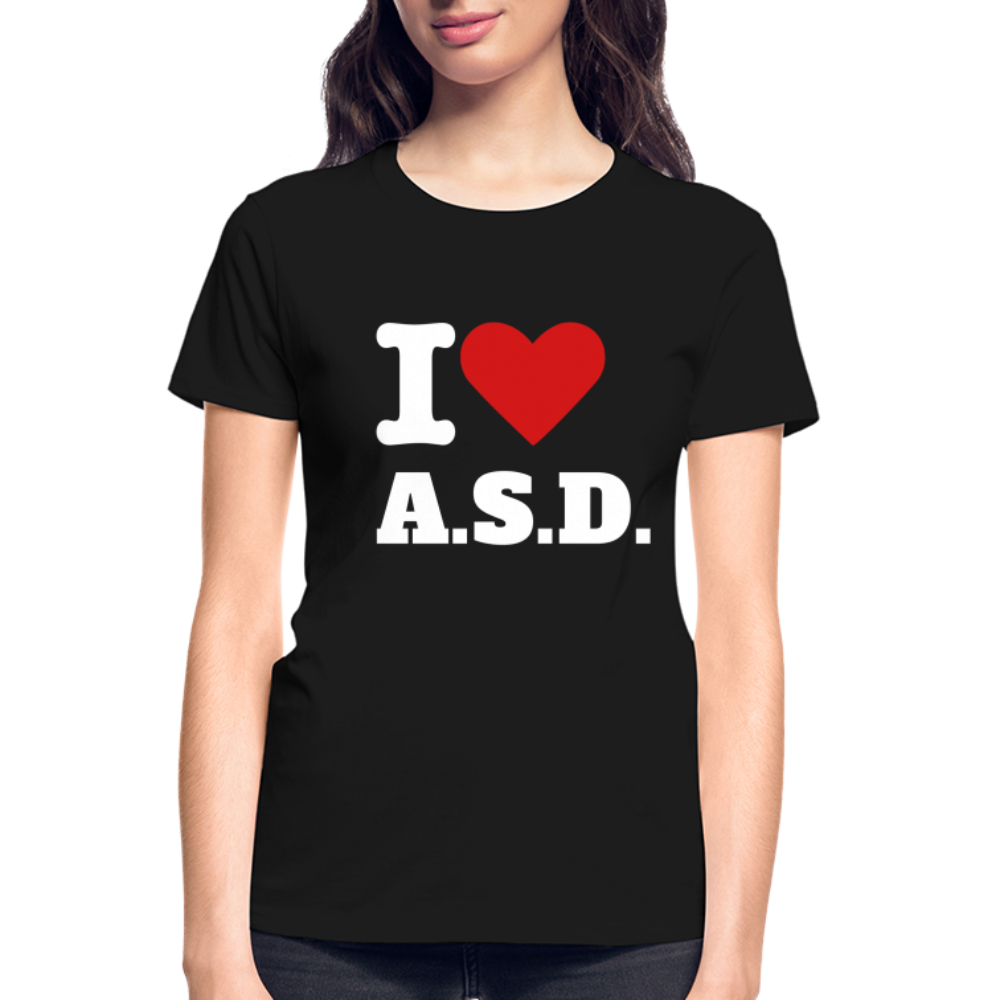 Autism Love Gildan Ultra Cotton Ladies T-Shirt - black