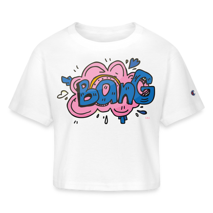 Bang Bang Champion Women’s Cropped T-Shirt - white