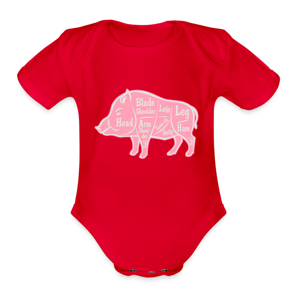 Sweet Piggie Organic Short Sleeve Baby Bodysuit | Spreadshirt 401 - red