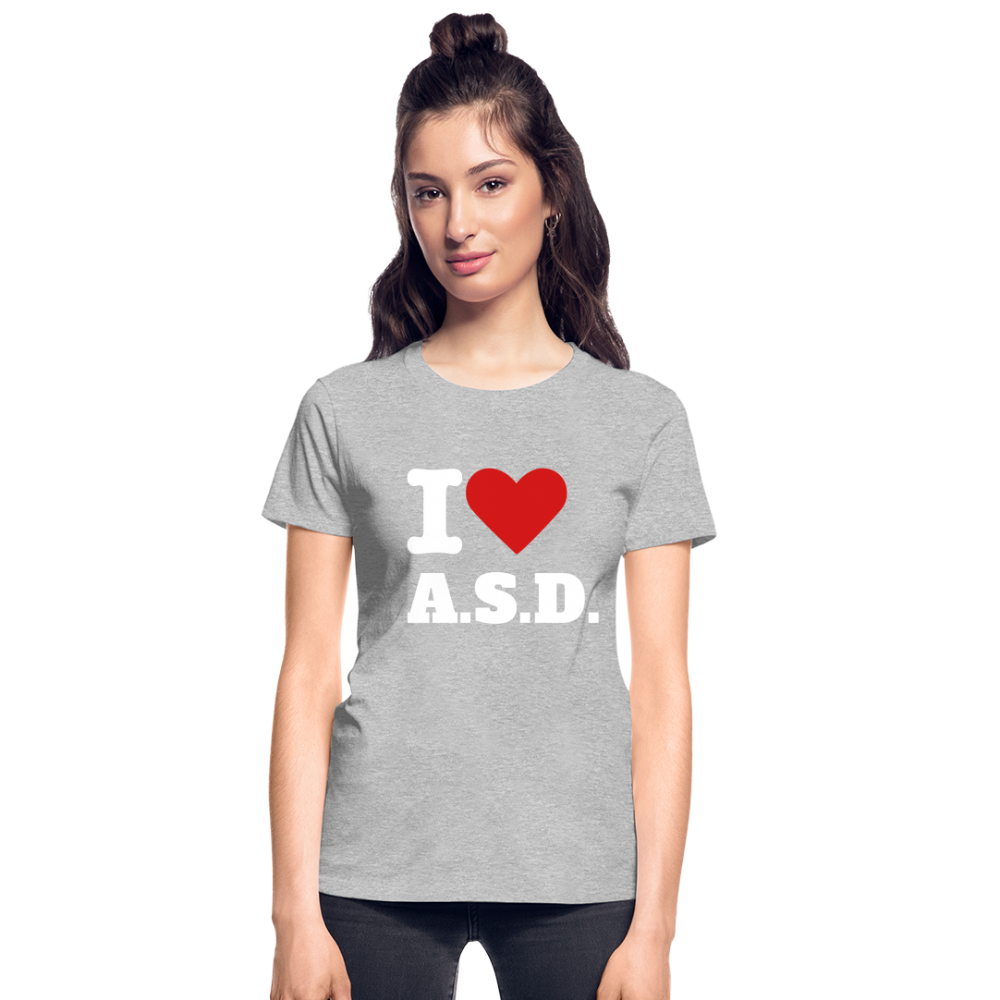 Autism Love Gildan Ultra Cotton Ladies T-Shirt - heather gray