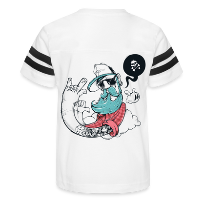 Be Cool Man Kid's Football Tee - white/black
