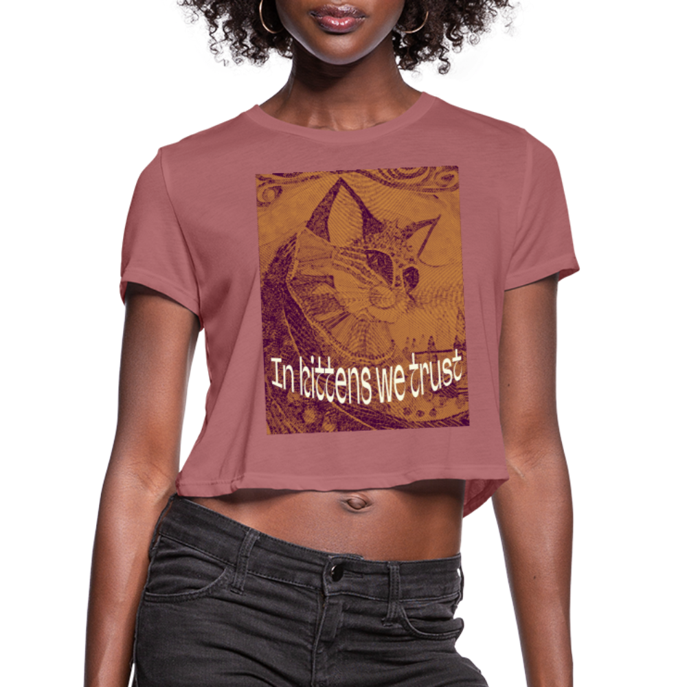 Women's Cropped T-Shirt - mauve