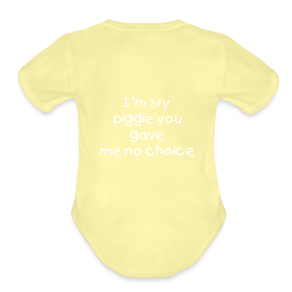 Sweet Piggie Organic Short Sleeve Baby Bodysuit | Spreadshirt 401 - washed yellow