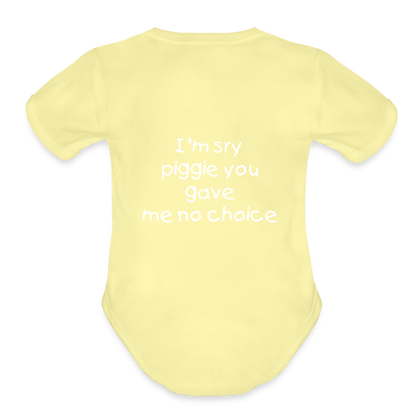 Sweet Piggie Organic Short Sleeve Baby Bodysuit | Spreadshirt 401 - washed yellow