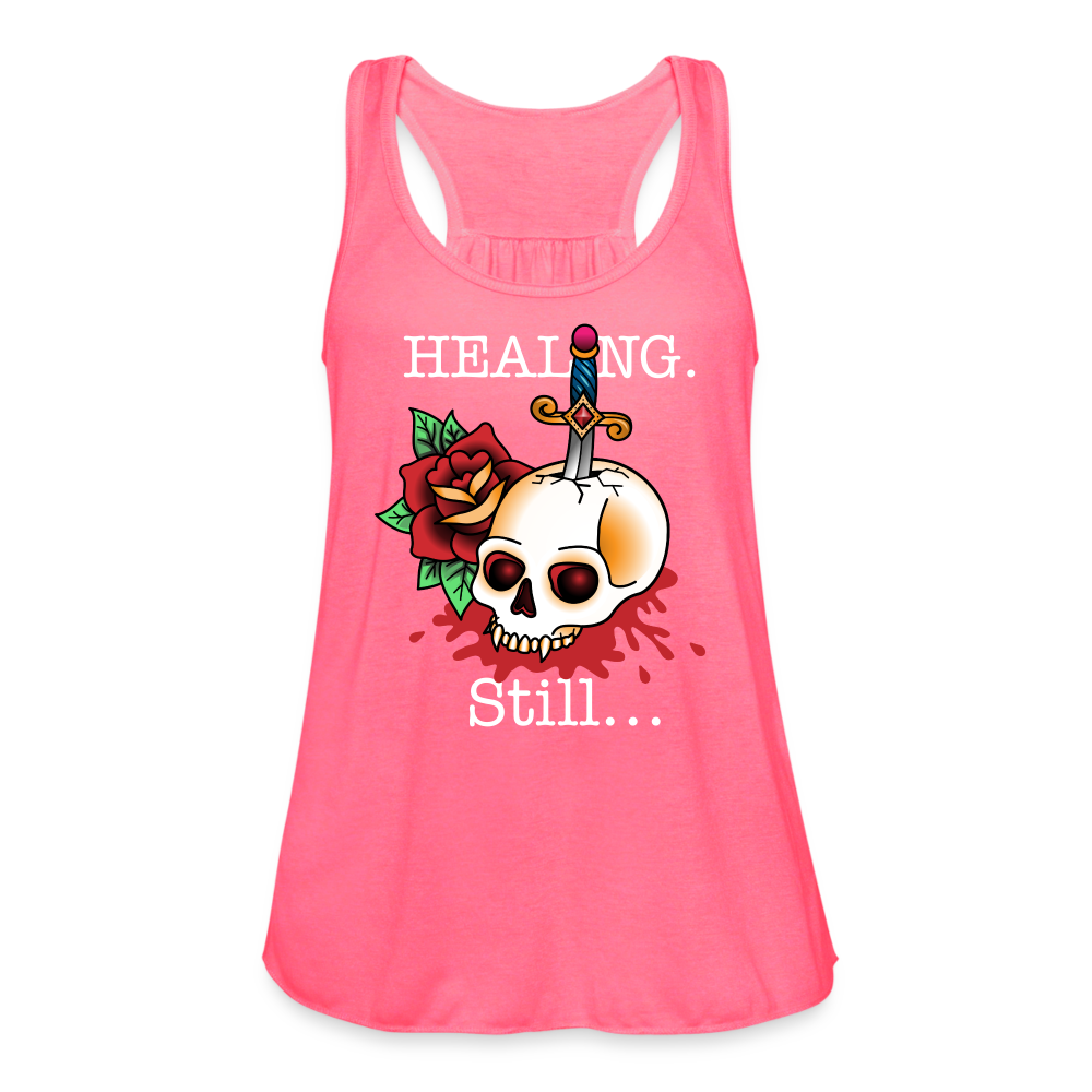 Let her Heal Women's Flowy Tank Top by Bella - neon pink