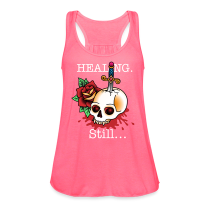 Let her Heal Women's Flowy Tank Top by Bella - neon pink