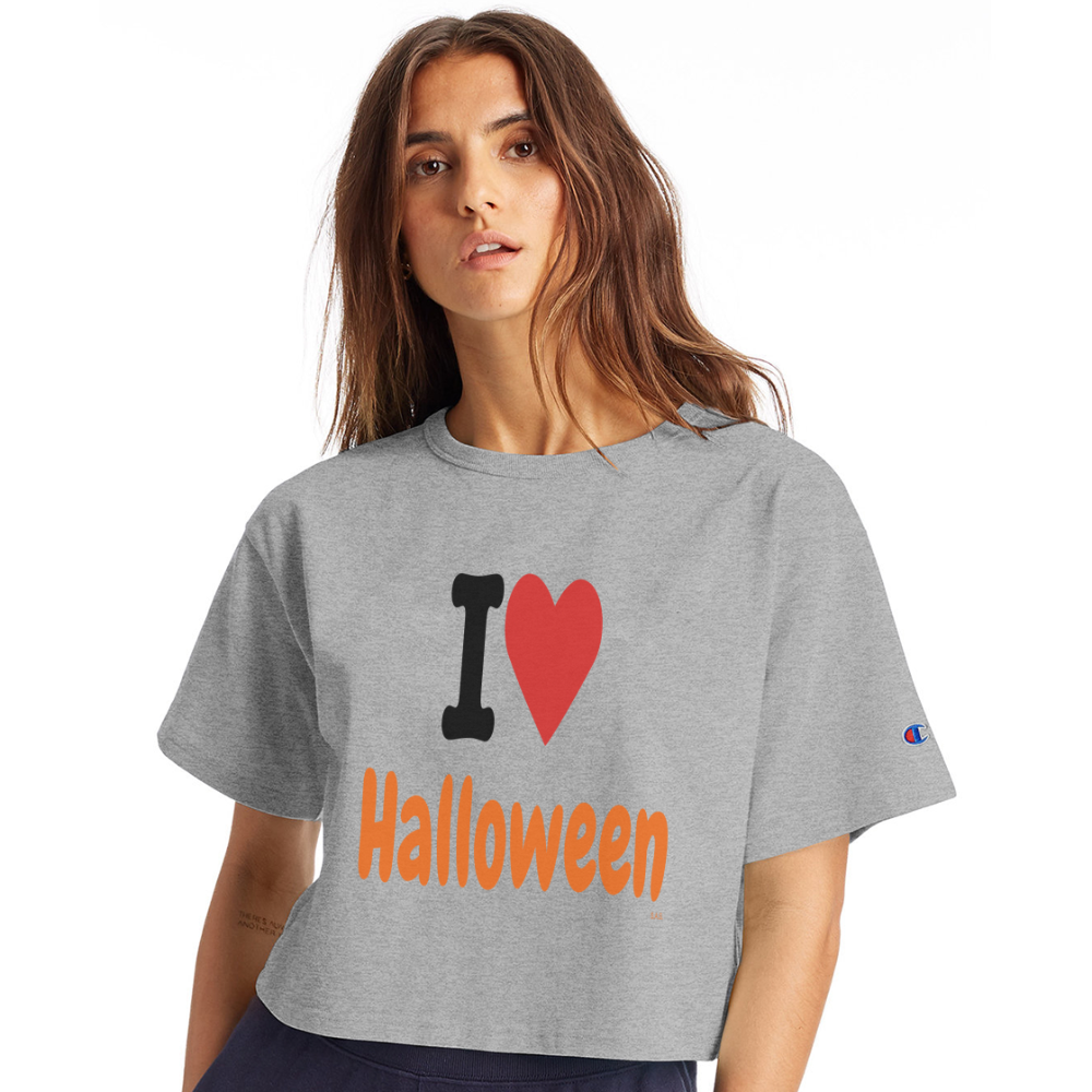 Halloween Champion Women’s Cropped T-Shirt - heather gray