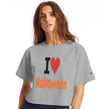Halloween Champion Women’s Cropped T-Shirt - heather gray
