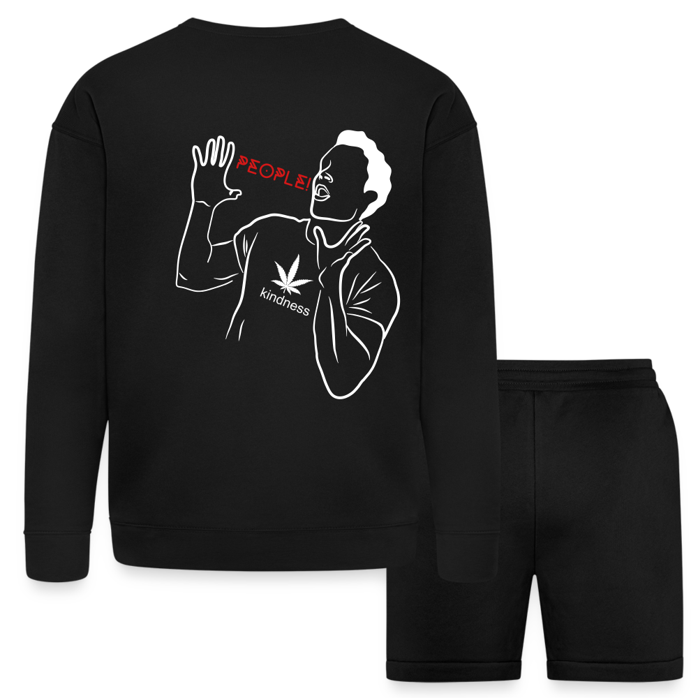 Hello P.T.S.D. Bella + Canvas Unisex Sweatshirt & Short Set - black