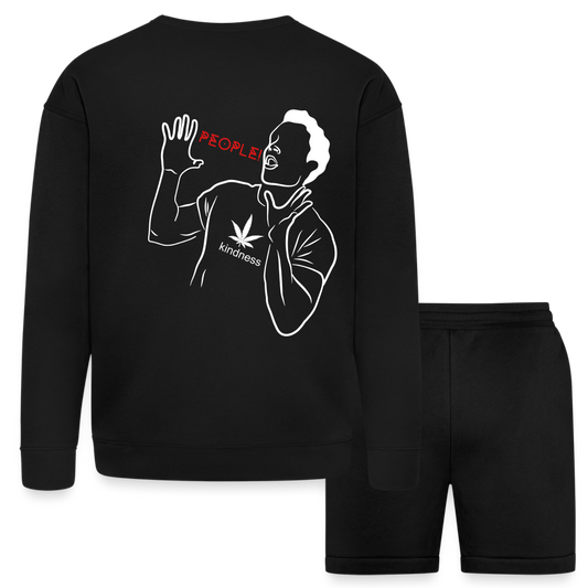 Hello P.T.S.D. Bella + Canvas Unisex Sweatshirt & Short Set - black