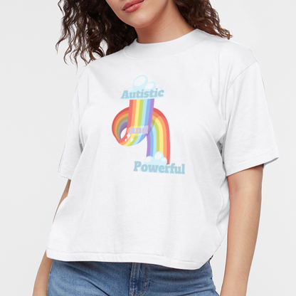 Autistic and Wonderful Women's Boxy Tee - white