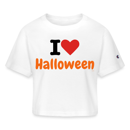 Halloween Champion Women’s Cropped T-Shirt - white