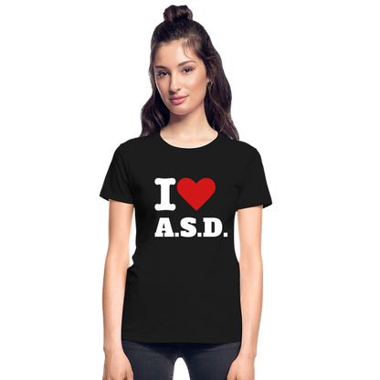Autism Love Gildan Ultra Cotton Ladies T-Shirt - black