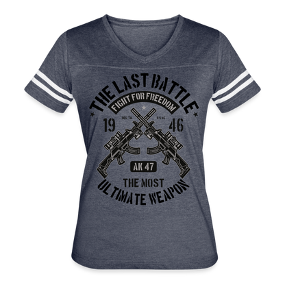 AK 47 Women's Cropped T-Shirt - vintage navy/white