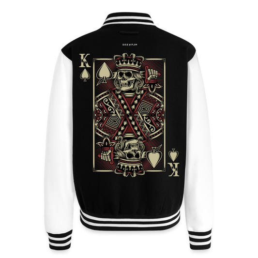 Terri's Kingdom Just Hoods Heavyweight Letterman Jacket - black/white