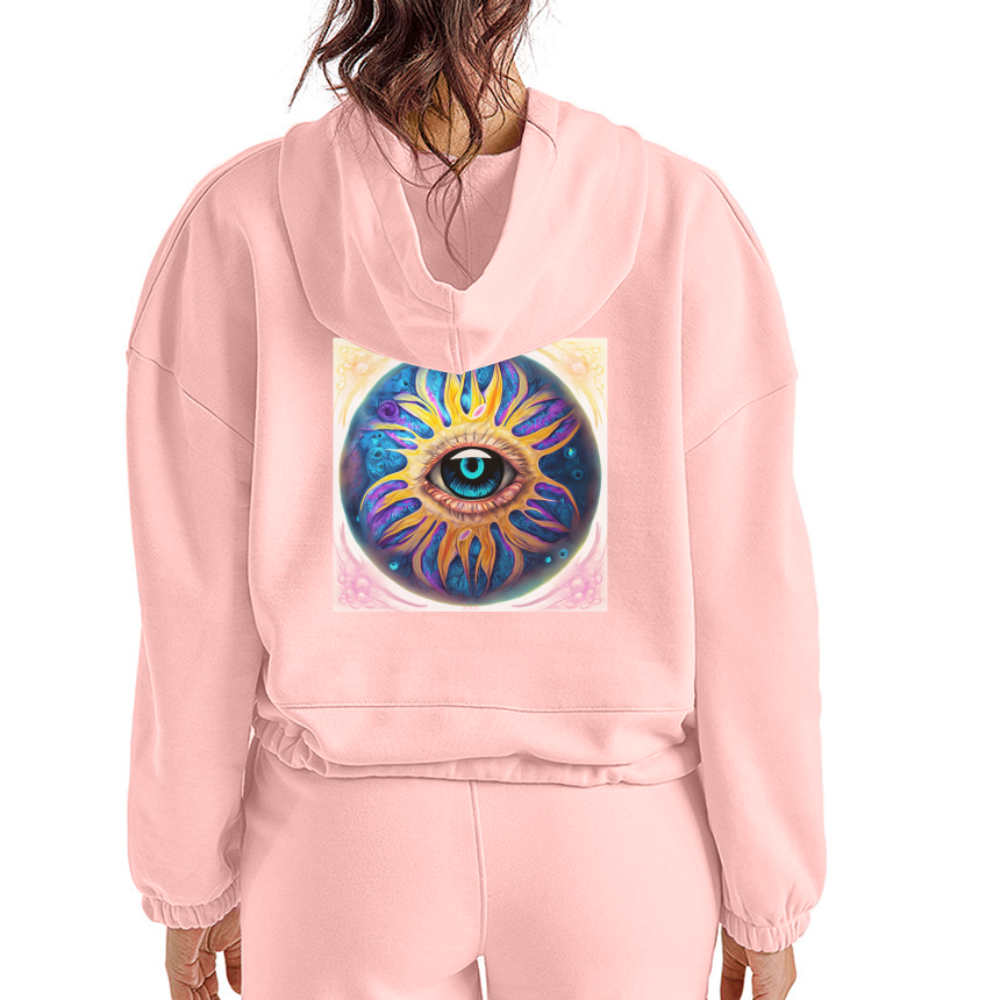 Enlightened Women’s Cropped Hoodie - light pink