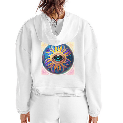Enlightened Women’s Cropped Hoodie - white
