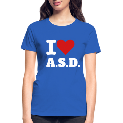Autism Love Gildan Ultra Cotton Ladies T-Shirt - royal blue