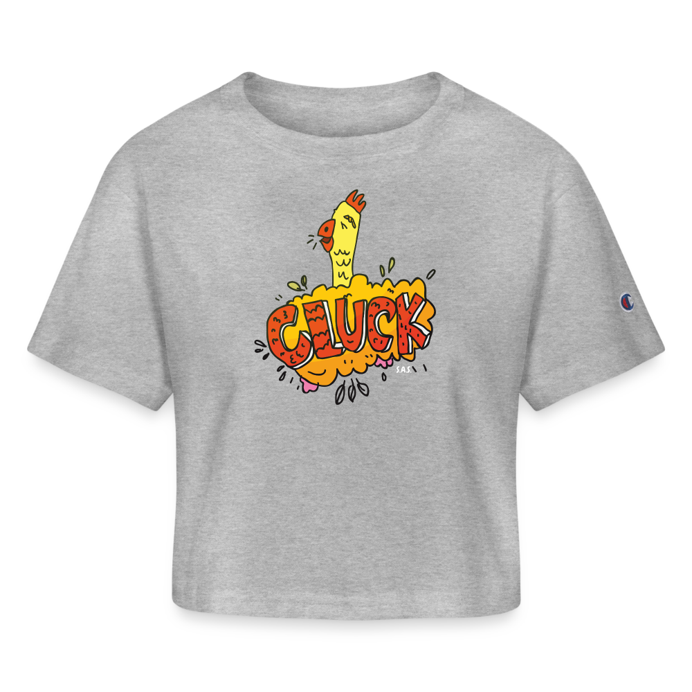 cluck Champion Women’s Cropped T-Shirt - heather gray