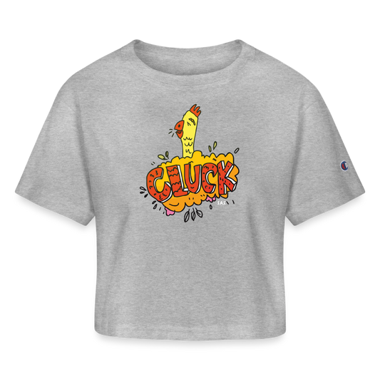 cluck Champion Women’s Cropped T-Shirt - heather gray
