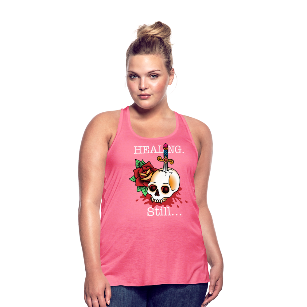 Let her Heal Women's Flowy Tank Top by Bella - neon pink