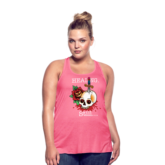 Let her Heal Women's Flowy Tank Top by Bella - neon pink