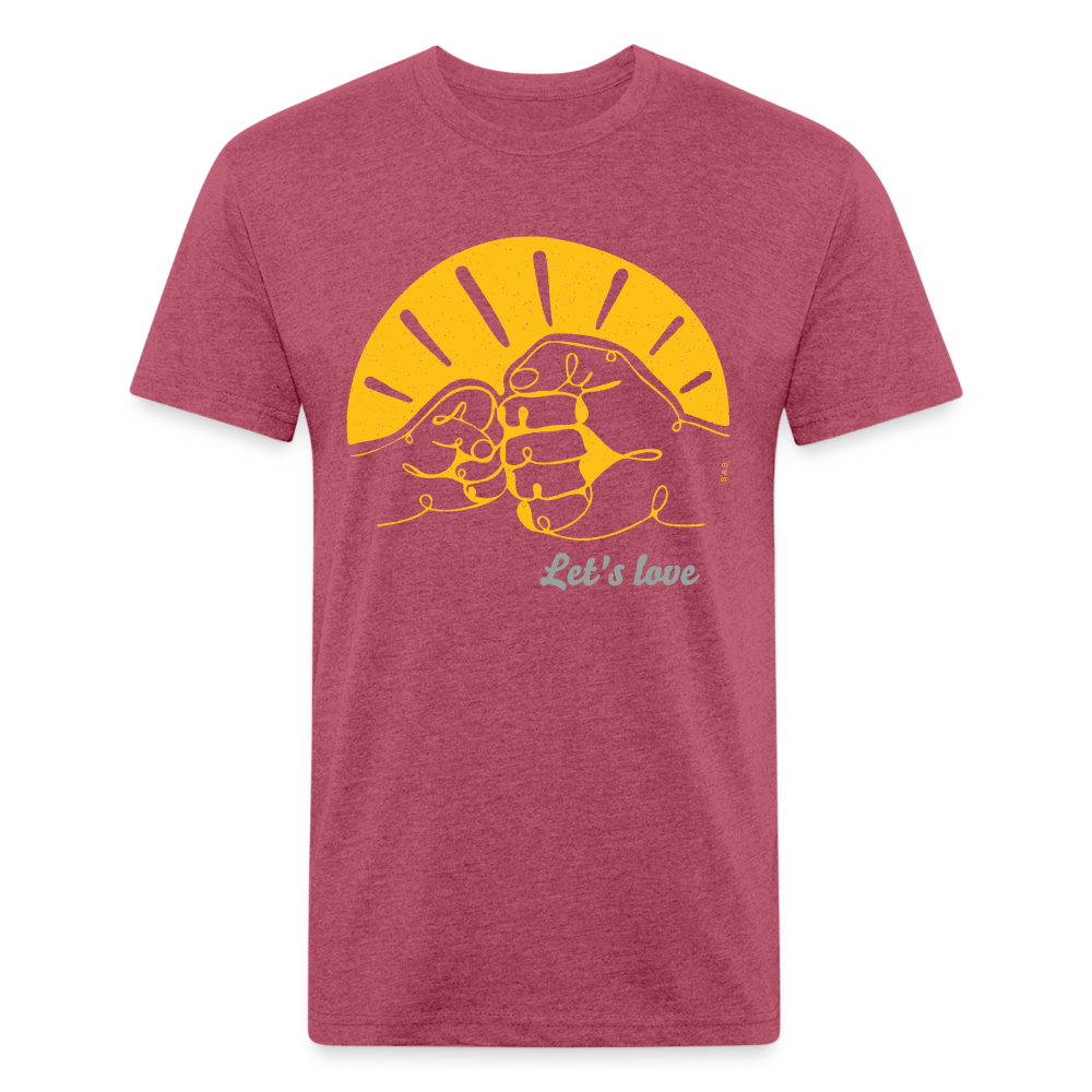 Let's love @Sofiesartstudio.com Fitted Cotton/Poly T-Shirt by Next Level - heather burgundy