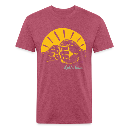Let's love @Sofiesartstudio.com Fitted Cotton/Poly T-Shirt by Next Level - heather burgundy