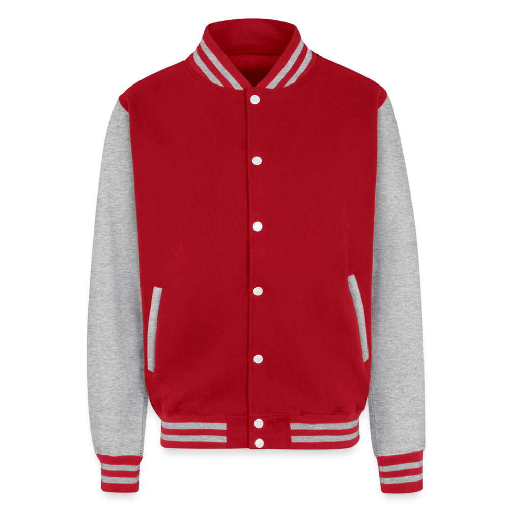 Three Kings Just Hoods Heavyweight Letterman Jacket - red/heather grey