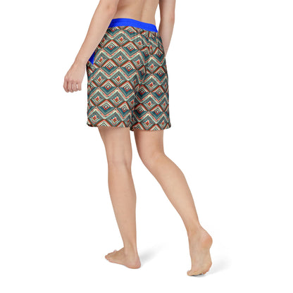 Colorful Unisex Swim Shorts with Geometric Design for Summer Fun