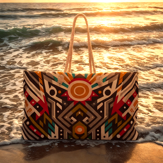 Weekender Bag Tote - Oversized Durable Beach or Town Travel Bag with Rope Handles